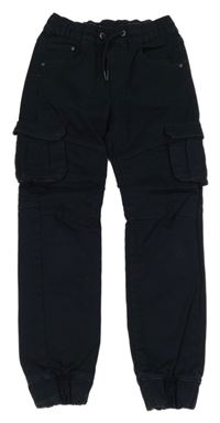 Tmavomodré teplákové cargo cuff rifle Yigga