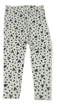 Bielo-čierne legíny so srdiečkami