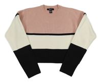 Ružovo-bielo-čierny crop sveter New Look