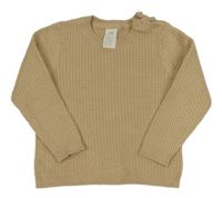 Béžový rebrovaný sveter H&M