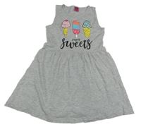 Sivé šaty so zmrzlinami Y.F.K.