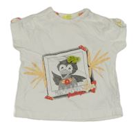 Biele tričko s papouškem Ergee