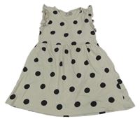 Béžovo-čierne bodkovaná é šaty H&M