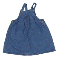 Tmavomodré rifľové na traké šaty so srdiečkami Tu