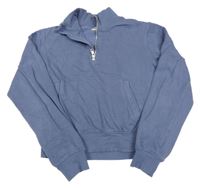 Šedomodrá crop mikina H&M