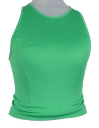 Dámsky zelený rebrovaný elastický crop top zn. Primark