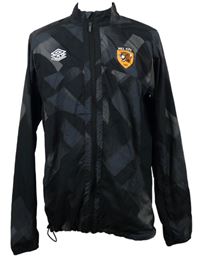 Pánksá černo-šedá vzorovaná sportovní bunda s erbem Umbro 
