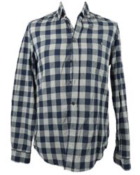 Pánská šedo-tmavomodrá kostkovaná košile Topman 