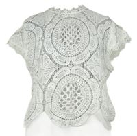 Dámska biela čipková crop blúzka Glamorous