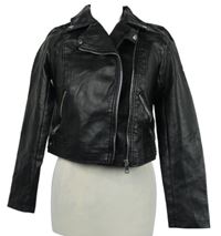 Dámský černý koženkový crop křivák Primark 