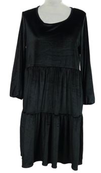 Dámské černé sametové šaty F&F