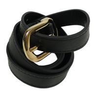 Dámský černý koženkový úzký pásek 