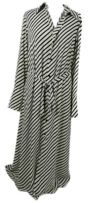 Dámské tmavomodro-bílé pruhovanané košilové šaty s páskem H&M