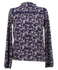 Dámská fialová kytičkovaná halenka Dunnes 