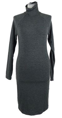Nové - Dámské tmavošedé šaty s rolákem 