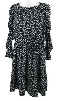Dámské černé kytičkované šaty Papaya 