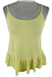 Dámský žlutý vzorovaný peplum top Camaieu 