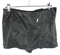 Dámska čierna koženková skort sukňa Primark