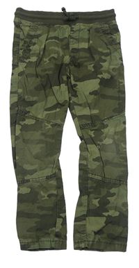 Army plátěné kalhoty s úpletovým pasem H&M