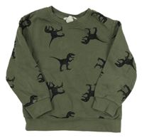 Khaki mikina s dinosaurami H&M