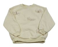 Smotanová oversize mikina s motýlikmi Zara