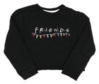 Čierna crop mikina s nápisom