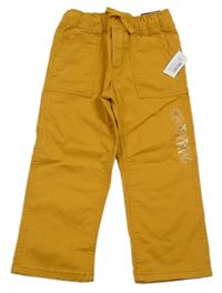 Nové - Hořčicové plátěné kalhoty GAP