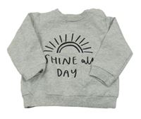 Svetlosivá mikina so slniečkom a nápisom Mamas&Papas