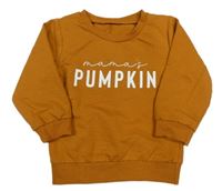 Hrdzavá ľahká mikina s nápisom