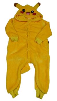 Žlutá chlupatá kombinéza a kapucí - Pikachu