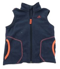 Tmavomodrá fleecová funkčná prepínaci vesta Quechua