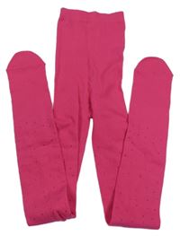 Neonově růžové punčocháče s kamínky Primark