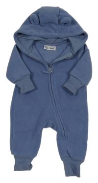 Modrá fleecová kombinéza s kapucí Ergee