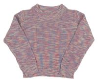 Ružovo-modrý melírovaný sveter Kiki&Koko