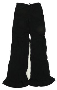 Čierne rebrované nohavice H&M