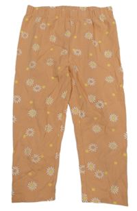 Světleoranžové capri legíny s puntíky a kytičkami Topolino