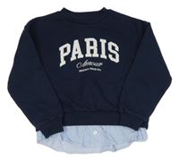 Tmavomodrá mikina s nápisom Primark