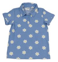 Modré kvetované polo tričko Y.F.K.