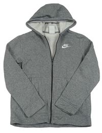 Šedá propínací mikina s kapucí Nike
