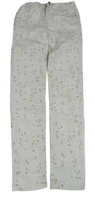 Biele vzorované skinny rifle Vertbaudet