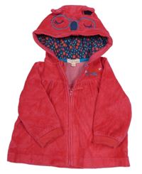 Fuchsiová zamatová prepínaci mikina s kapucňou