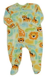 Zelenkavý fleecový overal se zvířátky Dunnes Stores