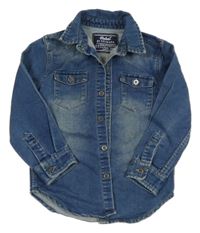 Modrá teplákovo/riflová košile Rebel