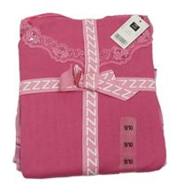 Nové - Růžovo-kostkované pyžamo s krajkou 