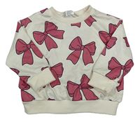 Krémová mikina s mašlemi