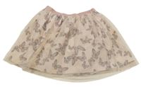 Svetloružová tylová sukňa s motýlikmi H&M