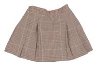Ružovo-sivá kockovaná vlnená skladaná sukňa Next