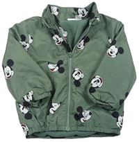 Khaki šušťáková jarná bunda s Mickeym zn. H&M