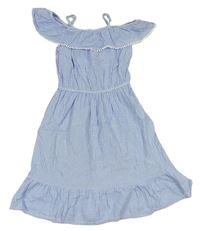 Modro-biele pruhované krepové šaty H&M