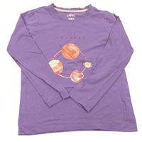 Fialové tričko s planetami TCM